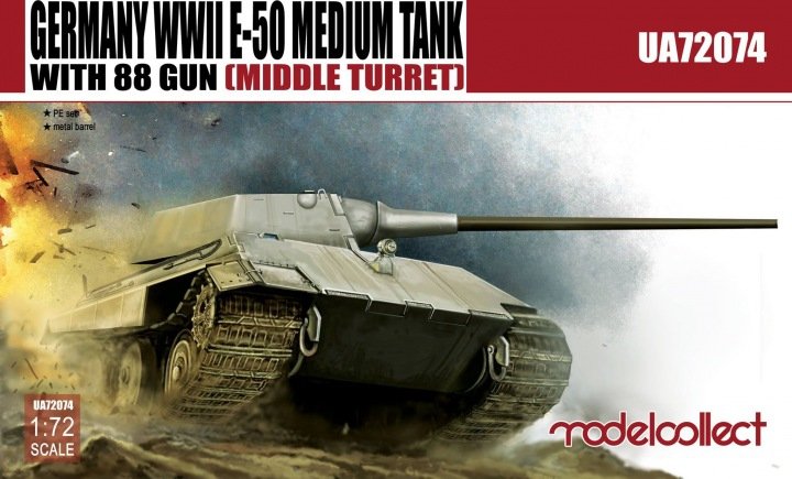 Modelcollect UA72074 Germany WWII E-50 Medium Tank with 88 Gun 1/72