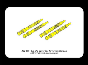Aber A32011 Set of 4 barrel tips for German 13 mm MG 131 aircraft machine gun 1/32 – imagen 4