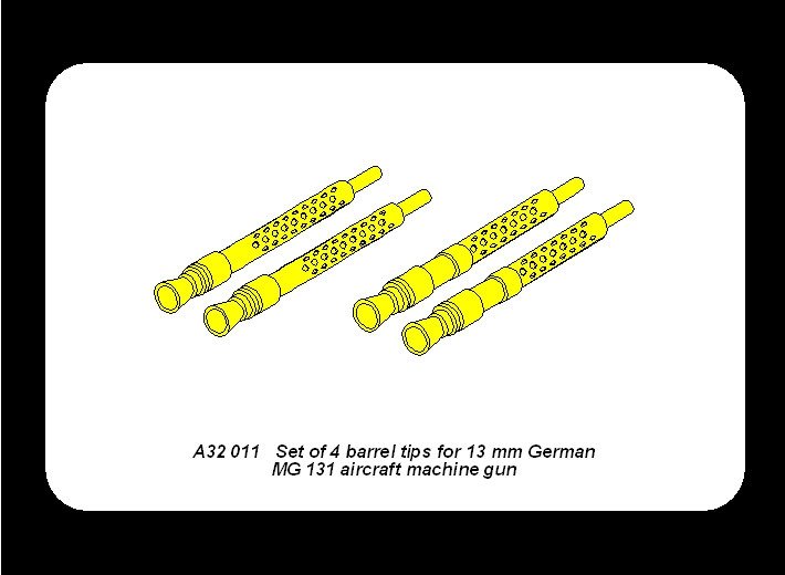 Aber A32011 Set of 4 barrel tips for German 13 mm MG 131 aircraft machine gun 1/32 – imagen 4
