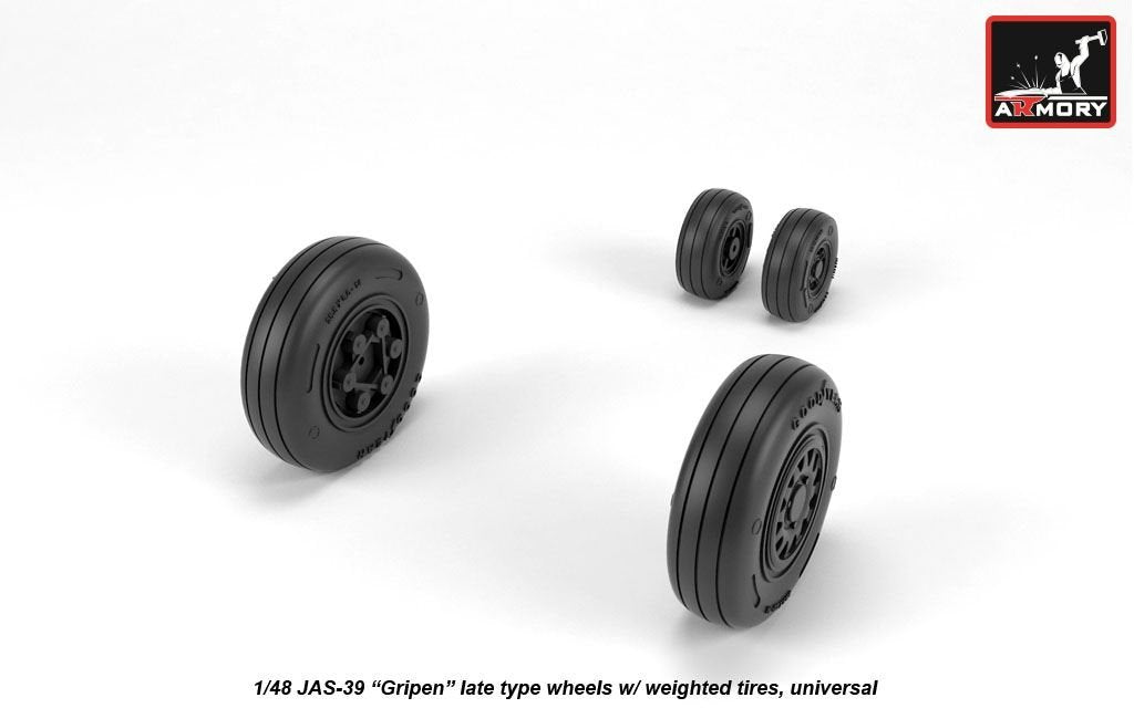 Armory Models AW48504 JAS-39 Gripen wheels w/ weighted tires, late 1/48 – imagen 2
