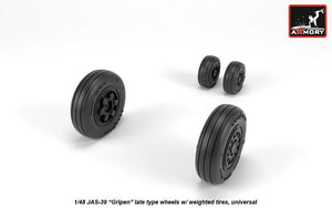 Armory Models AW48504 JAS-39 Gripen wheels w/ weighted tires, late 1/48 – imagen 2