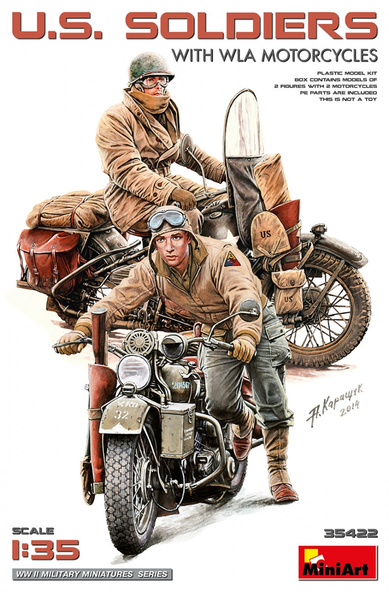 MiniArt 35422 US SOLDIERS WITH WLA MOTORCYCLES 1/35