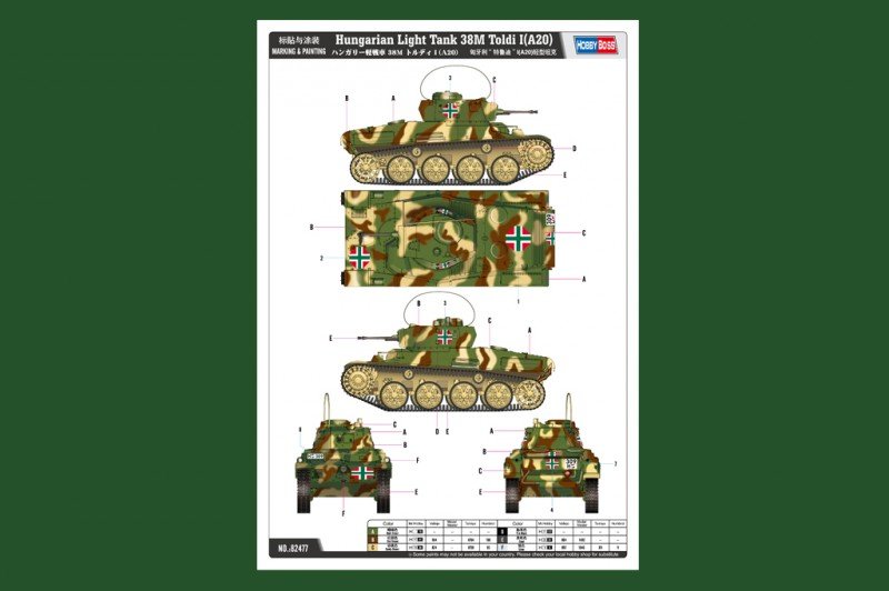 Hobby Boss 82477 Hungarian Light Tank 38M Toldi I(A20) 1/35 – Bild 4
