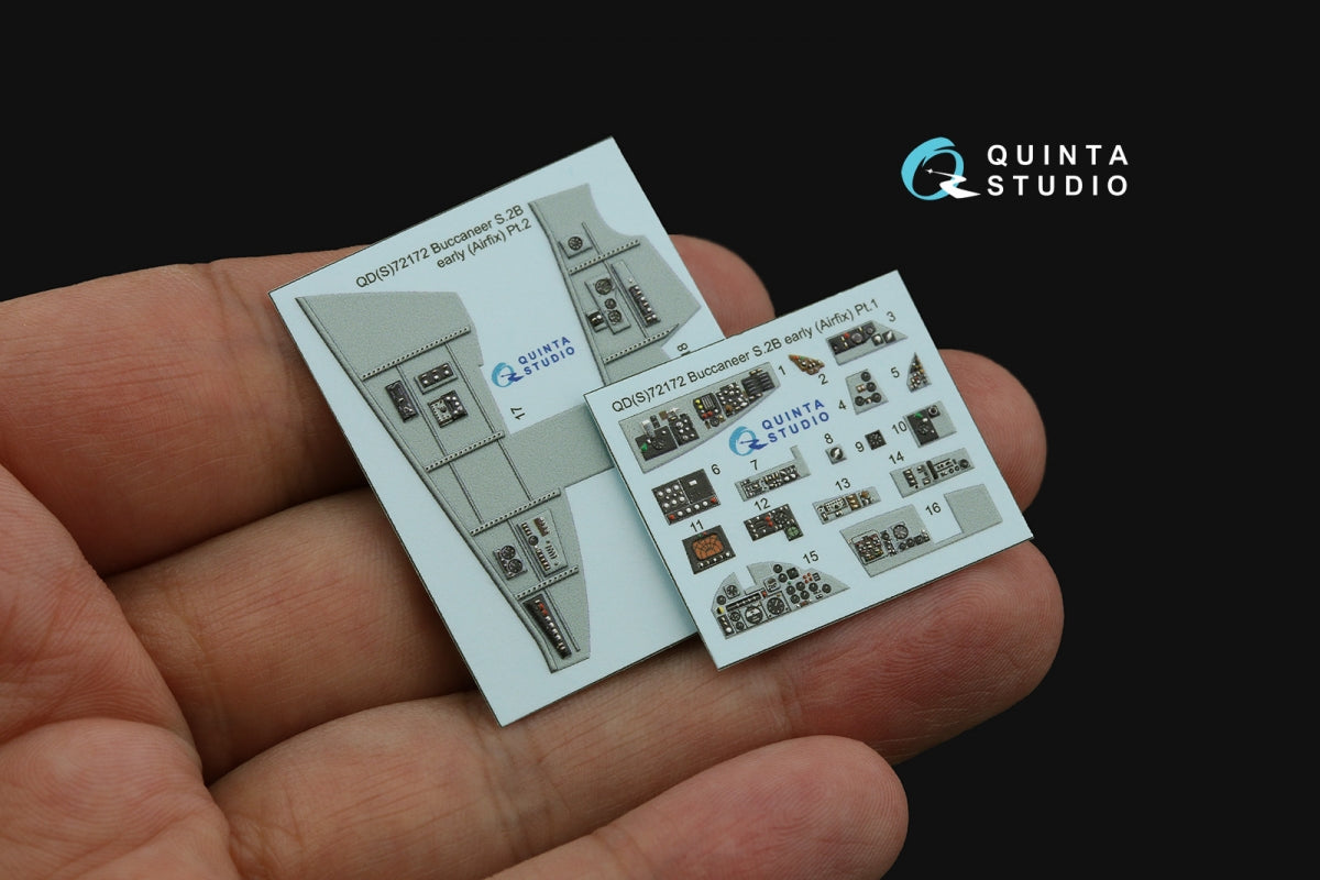 Quinta Studio QDS-72172 Blackburn Buccanneer S.2B Early 3D-Printed &amp;amp; coloured Interior on decal paper (Airfix) (small version) 1/72 – zdjęcie 2