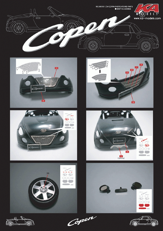 KA Models KE-24010 Daihatsu Copen Detail-up Pièce gravée 1/24 – image 3