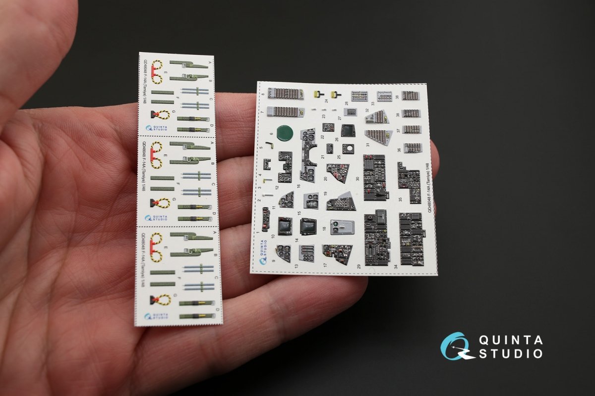 Quinta Studio QD48048 F-14A 3D-Printed &amp;amp; coloured Interior on decal paper (for Tamiya kit) 1/48 – imagen 4