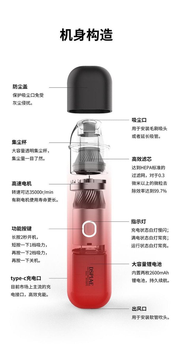 DSPIAE HC-V Portable handheld vacuum cleaner – imagen 4