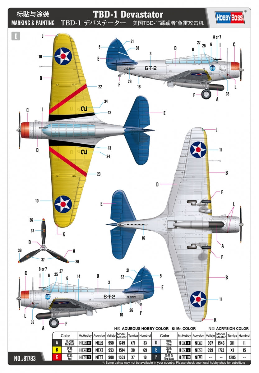 Hobby Boss 81783 TBD-1 Devastator 1/48 – immagine 4