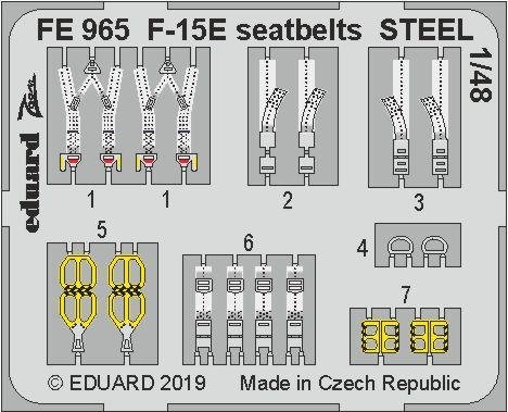 Eduard FE965 F-15E seatbelts STEEL 1/48 GREAT WALL HOBBY