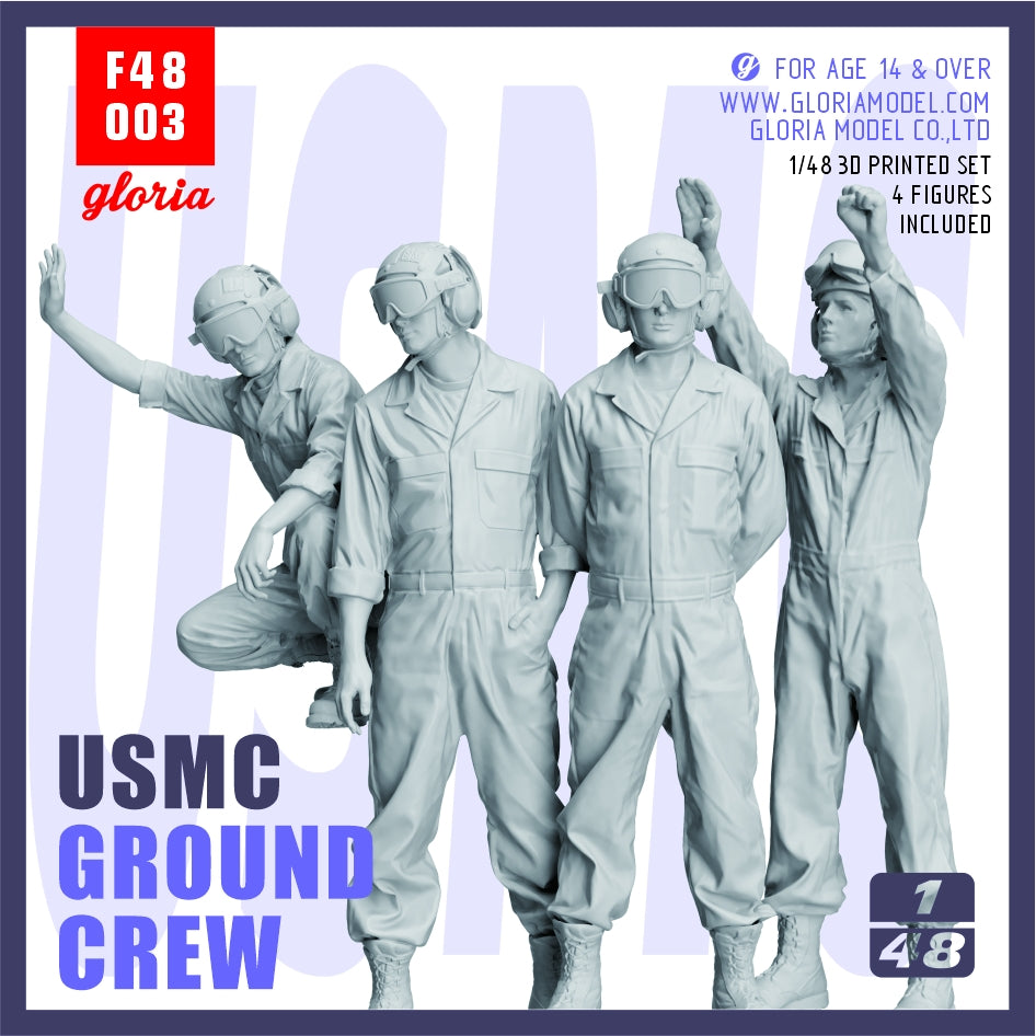 Gloria F48003 USMC Ground Crew 4 x 3D Printed figures 1/48 – Bild 2