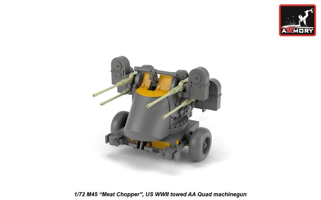 Armory Models 72239 M45 Quadmount, US WWII 4x 12.7mm M2HB Turret on M20 trailer 1/72 – Bild 3