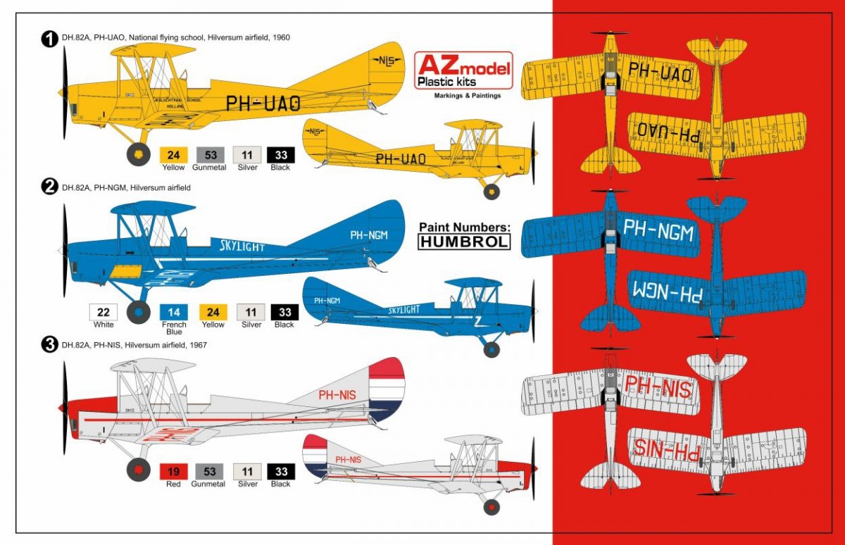 AZmodel AZ7494 De Havilland DH.82A Tiger Moth Long Tailfin 1/72 – zdjęcie 2