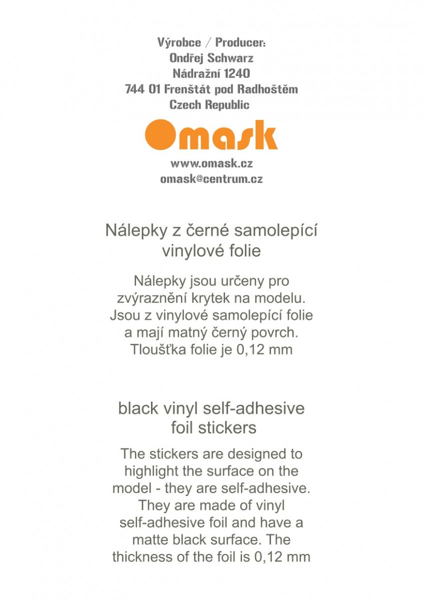 Omask X8001 Universal set 1 - black vinyl foil (80092, 80093, 80094, 80095, 80096) – Bild 7