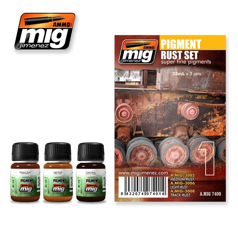 AMMO of Mig Jimenez 7400 PIGMENT RUST SET