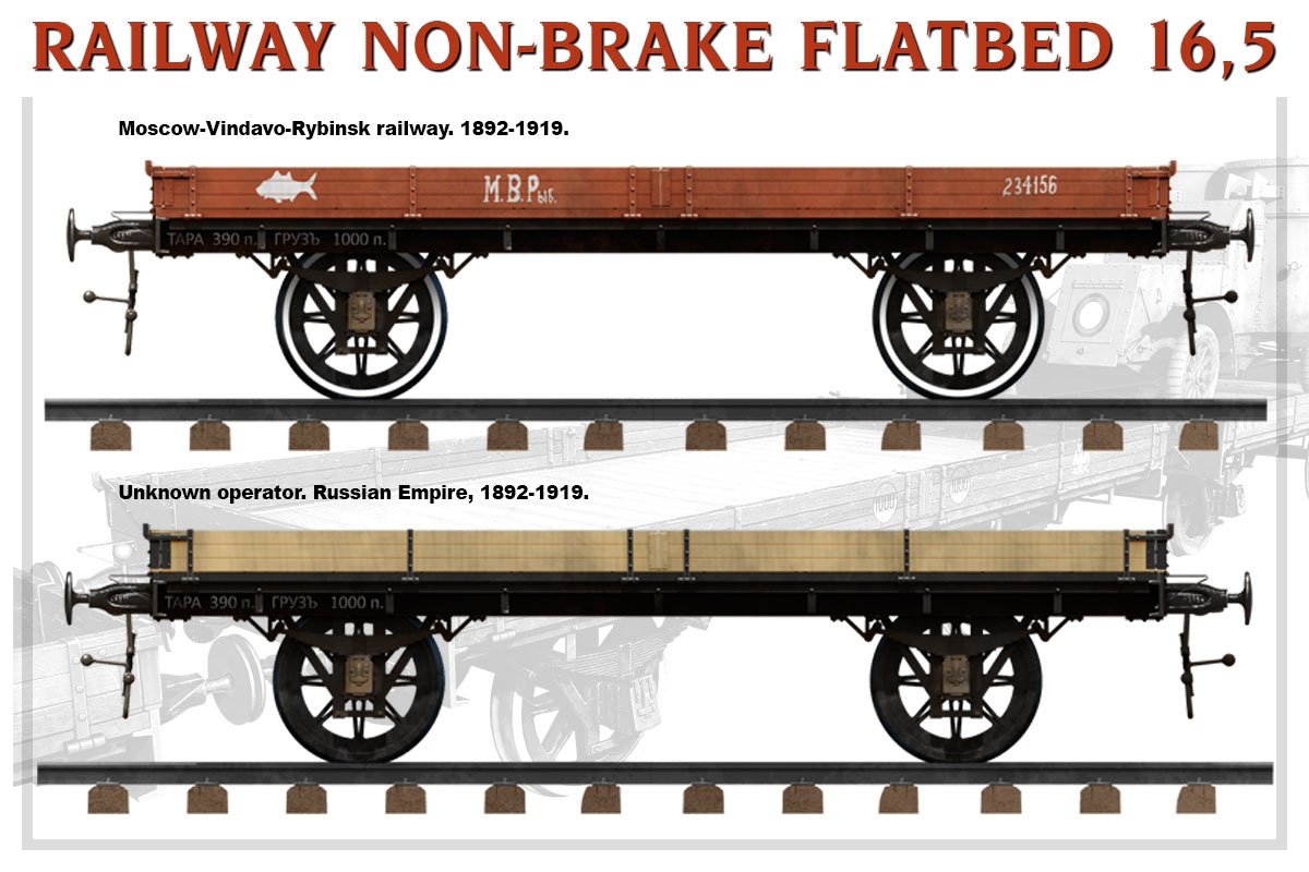 MiniArt 39004 RAILWAY NON-BRAKE FLATBED 16,5 t 1/35 – immagine 7