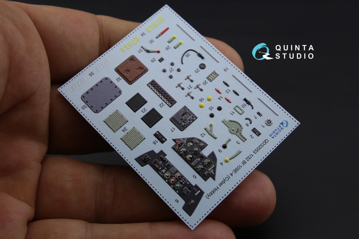 Quinta Studio QD32053 Bf 109E-4 3D-Printed &amp;amp; coloured Interior on decal paper (for Cyber-hobby/Dragon kit) 1/32 – Bild 4