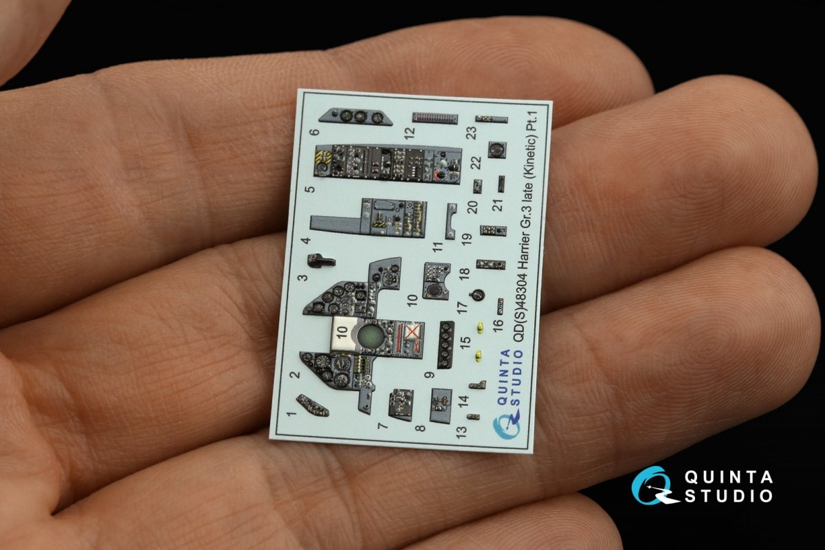 Intérieur imprimé en 3D et coloré sur papier décalcomanie (Kinetic) (Petite version) Quinta Studio QDS-48304 Harrier Gr.3 tardif (Kinetic) (1/48) – image 6