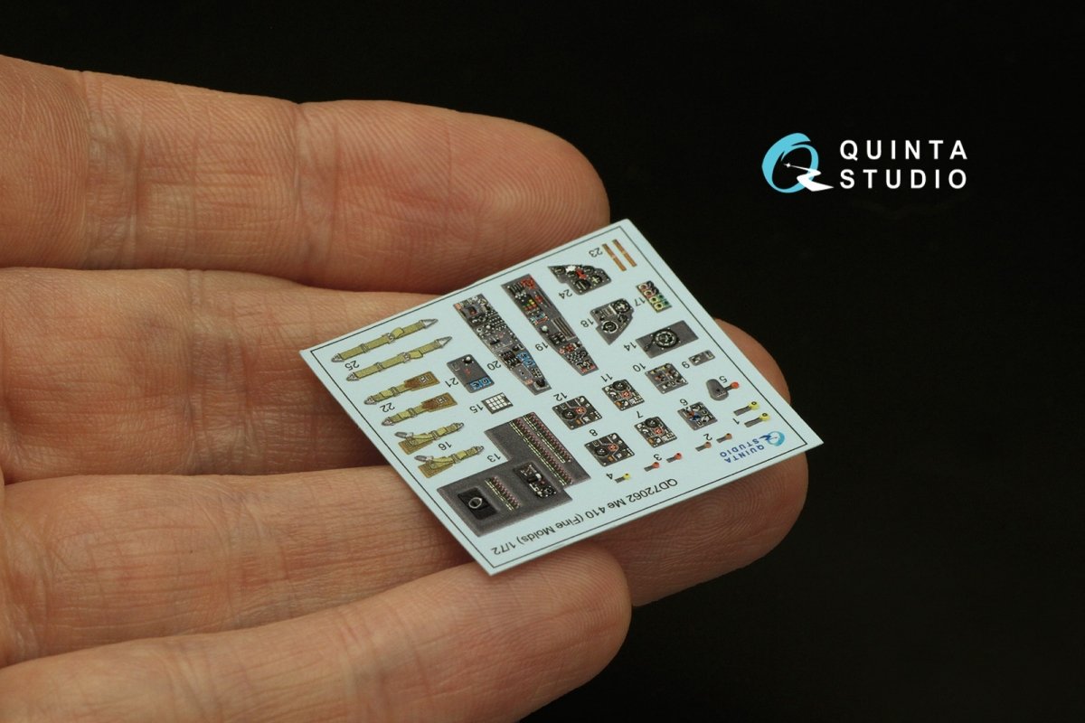 Quinta Studio QD72062 Me 410 3D-Printed &amp;amp; coloured Interior on decal paper (Fine Molds) 1/72 – Bild 6
