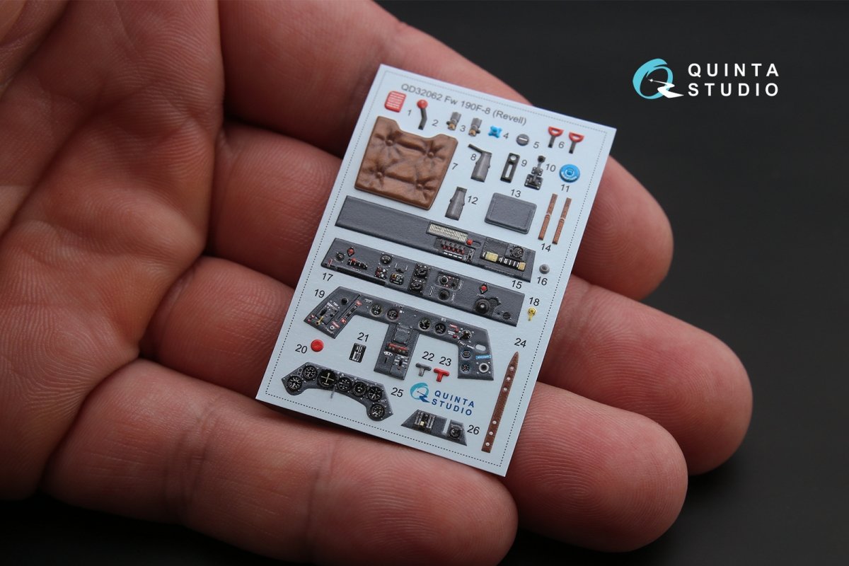 Quinta Studio QD32062 Fw 190F-8 3D-Printed &amp;amp; coloured Interior on decal paper (for Revell kit) 1/32 – Bild 3