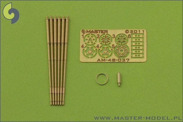 Master AM-48-037 M61 A1 Vulcan - Canon rotatif à six tubes de 20 mm - tubes tournés avec brides de canon photogravées (1/48) 