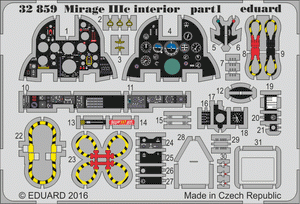 Intérieur du Mirage IIIc Eduard 32859 ITALERI 1/32