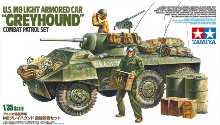 Tamiya 25196 US M8 Light Armored Car "Greyhound" Combat Patrol Set 1/35