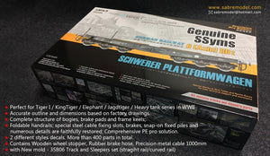 Sabre 35A05 Geniune SSyms - German Railway SCHWERER PLATTFORMWAGEN 6-Axle 80ton (Precision Pro Edition) 1/35 – immagine 2
