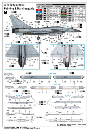 Trumpeter 05826 PLAAF J-10C Vigorous Dragon 1/48 – Bild 6