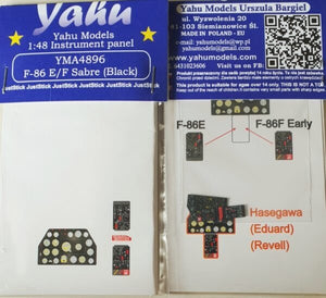 Yahu YMA4896 F-86 E/F Black Hasegawa / Eduard / Revell 1/48