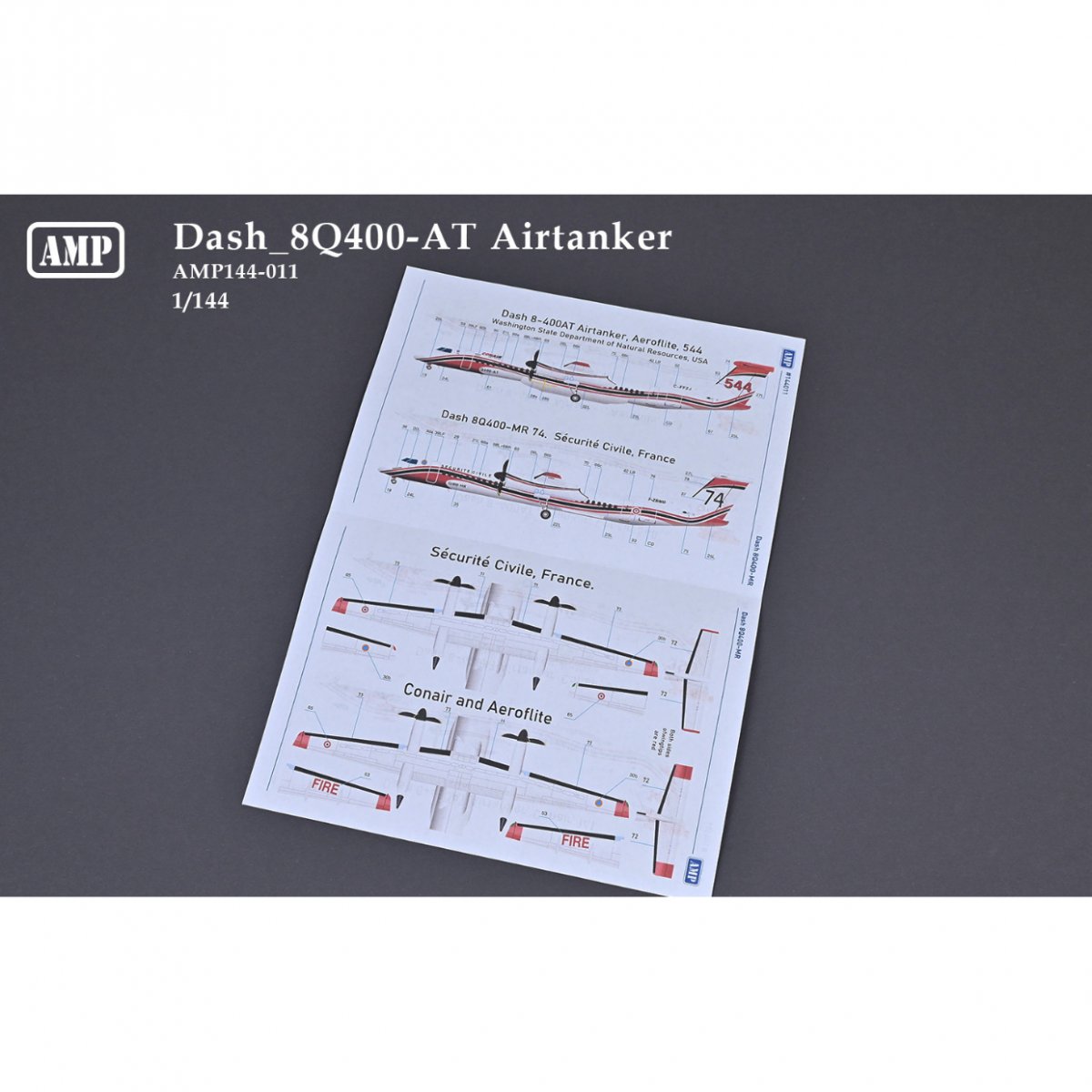 AMP 144011 Dash 8Q400-AT Airtanker - Canadian Short Range Commuter Airliner 1/144 – zdjęcie 7