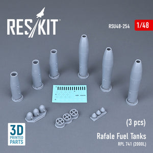 RESKIT RSU48-0254 RAFALE FUEL TANKS RPL 741 (2000L) (3 PCS) (3D PRINTED) 1/48 – Bild 2