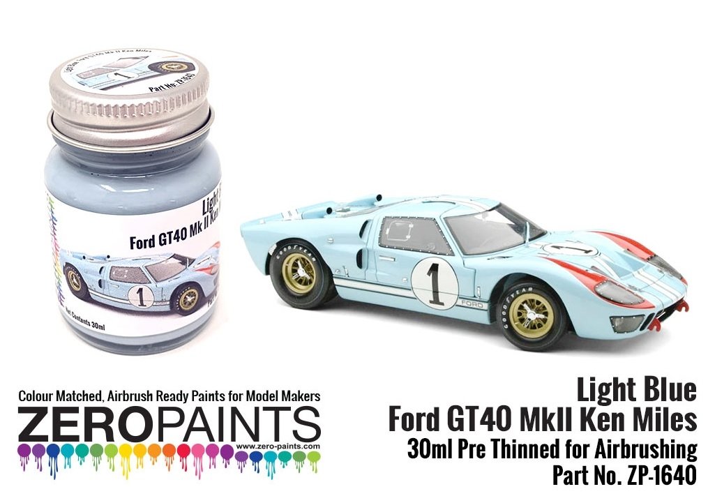 Peinture Zero Paints ZP-1640 Bleu clair Ford GT40 Mk II Ken Miles 30 ml
