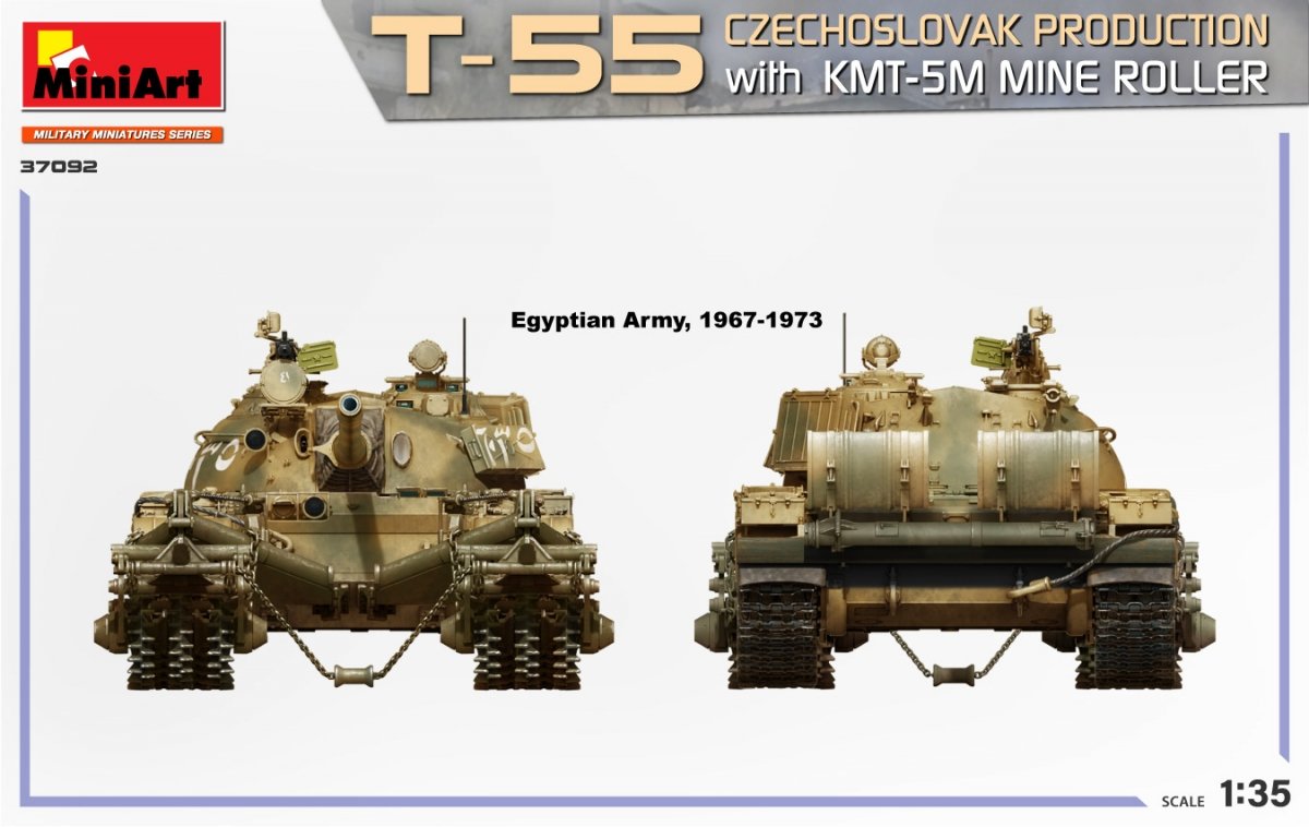 MiniArt 37092 T-55 PRODUCTION TCHÉCOSLOVAQUE avec rouleau de déminage KMT-5M 1/35 – image 6