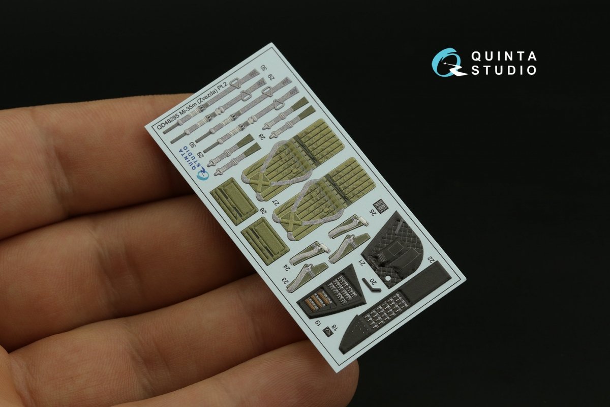 Intérieur imprimé en 3D et coloré sur papier décalcomanie Quinta Studio QD48295 Mi-35M (Zvezda) 1/48 – image 12