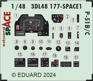 Eduard 3DL48177 P-51B/ C SPACE EDUARD 1/48 – immagine 3