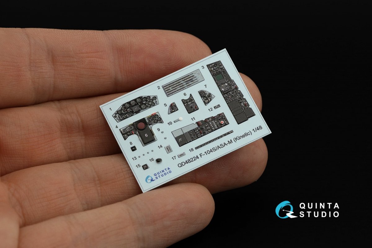 Quinta Studio QD48224 F-104S/ASA-M 3D-Printed &amp;amp; coloured Interior on decal paper (Kinetic) 1/48 – immagine 3