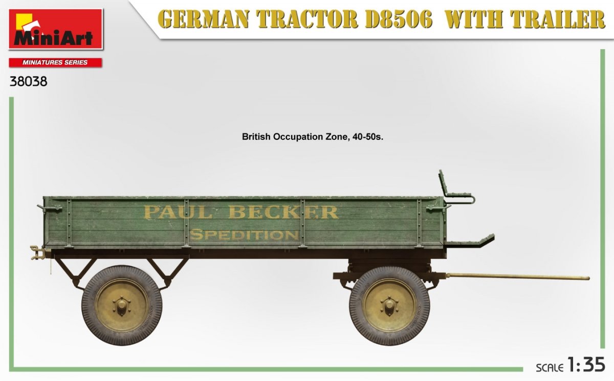 MiniArt 38038 German Tractor D8506 with trailer 1/35 – image 7