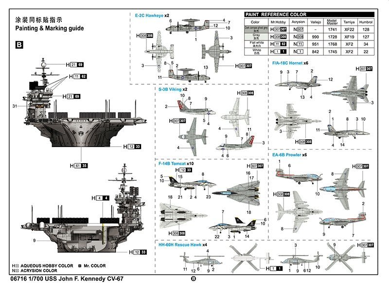 Trumpeter 06716 USS John F. Kennedy CV-67 1/700 – Bild 5