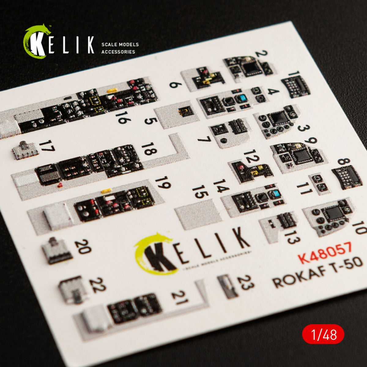 KELIK K48057 T-50 ROKAF INTERIOR 3D DECALS FOR ACADEMY KIT 1/48 – zdjęcie 2
