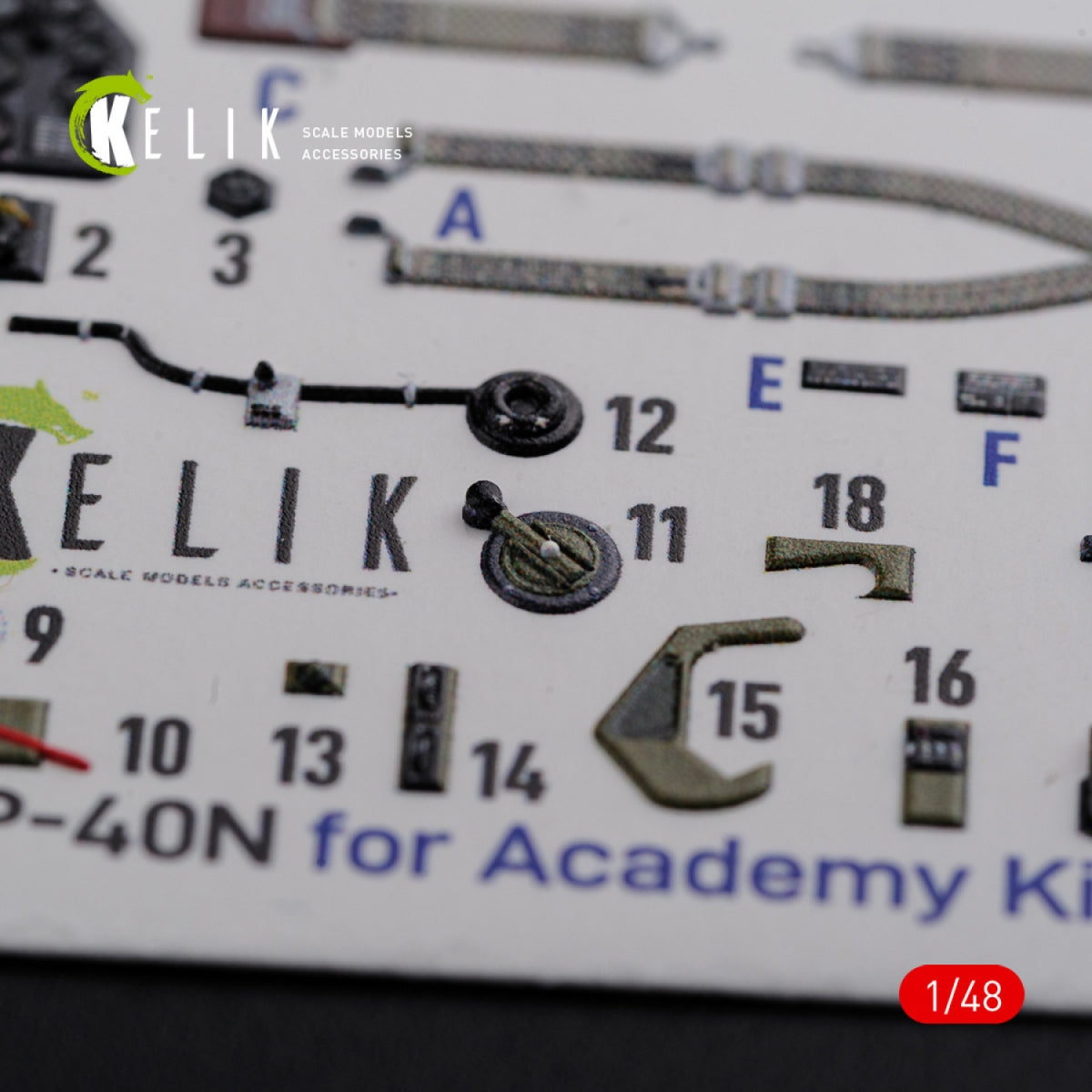 KELIK K48086 P-40N interior 3D decals for Academy kit 1/48 – Bild 3
