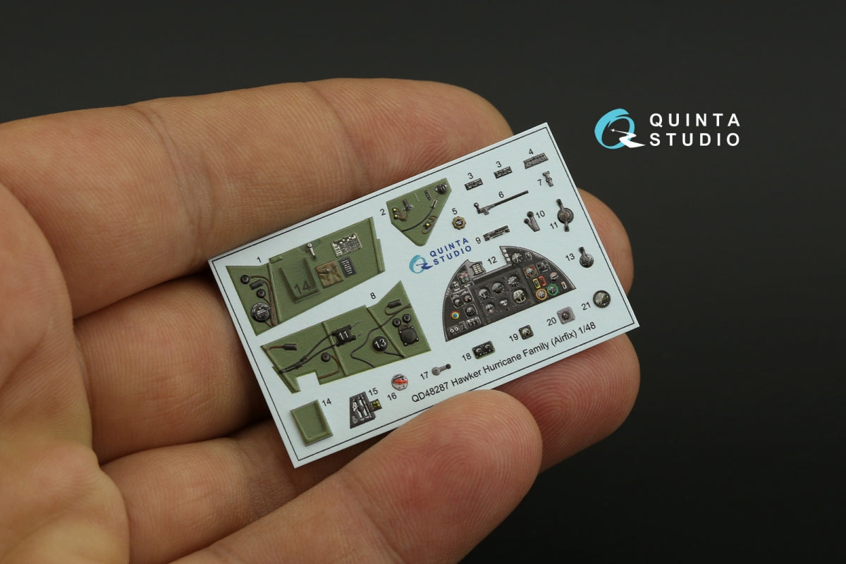 Quinta Studio QD48287 Hawker Hurricane family 3D-Printed &amp;amp; colored Interior on decal paper (Airfix) 1/48 – image 5