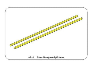 Aber HR-10 Sześciokątne pręty mosiężne 1,0mm długość 245mm x 2 szt. / Brass hexagonal rods 1,0mm length 245mm x2 pcs. – imagen 3