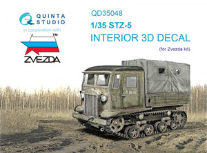 Intérieur imprimé en 3D et coloré sur papier décalcomanie (Zvezda) Quinta Studio QD35048 STZ-5 1/35