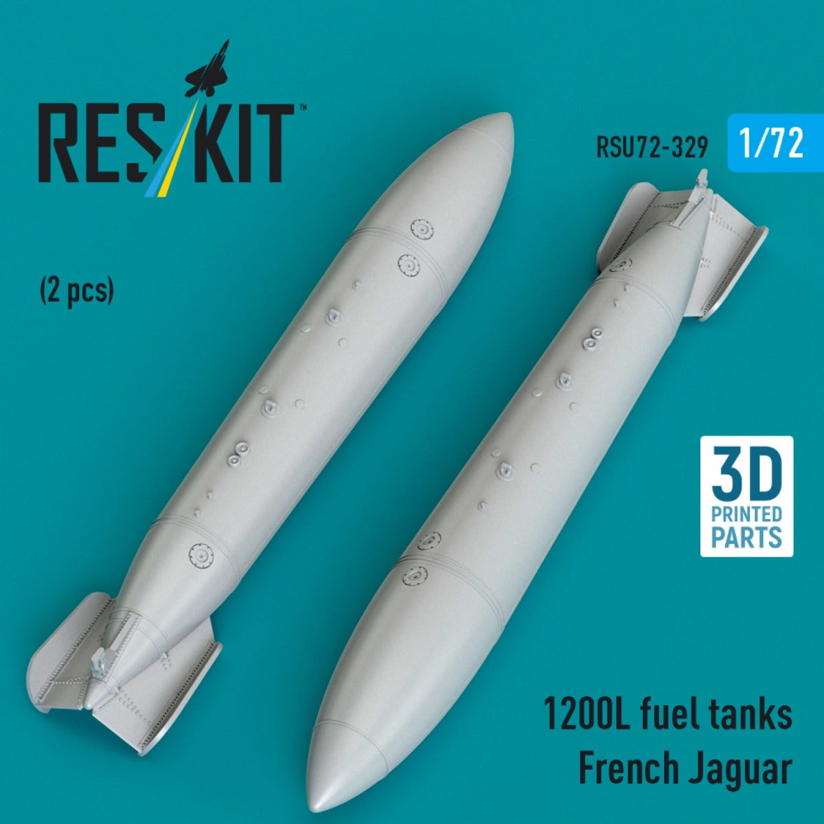 RESKIT RSU72-0329 1200 L fuel tanks French Jaguar (2 pcs) (3D Printed) 1/72