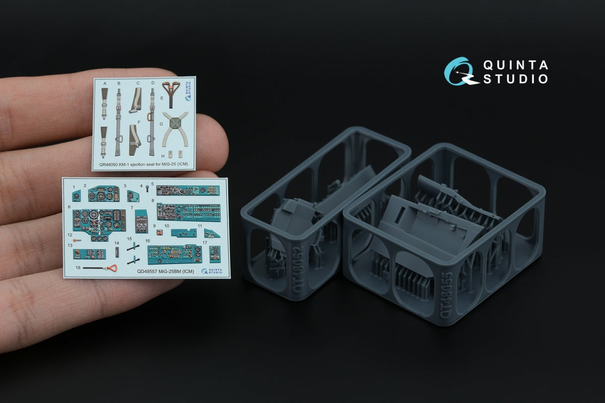 Quinta Studio QD+48557 MiG-25BM Intérieur imprimé en 3D et coloré sur papier décalcomanie (ICM) (avec pièces en résine imprimées en 3D) 1/48 – image 2