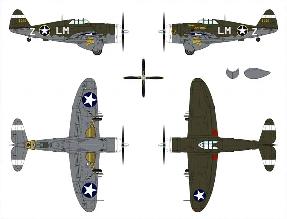 Dora Wings 48054 Republic P-47C Thunderbolt with Ferry Tank 1/48 – zdjęcie 7