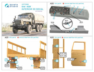 Quinta Studio QD72069 Ural-4320 3D-Printed &amp;amp; coloured Interior on decal paper (Zvezda) 1/72 – Bild 6