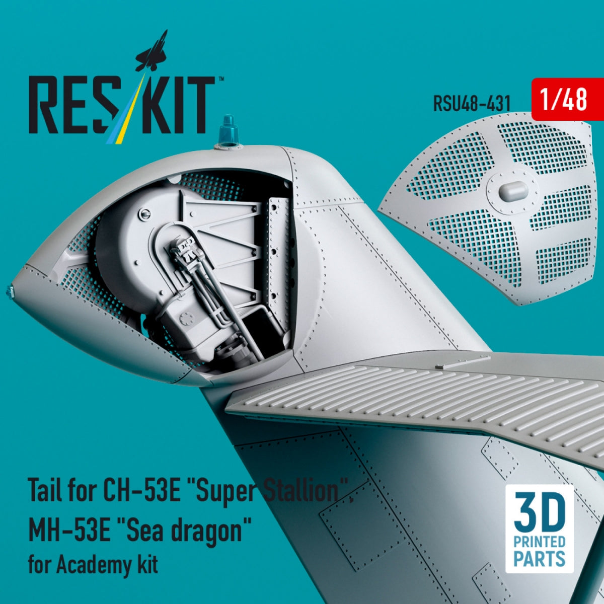 RESKIT RSU48-0431 Tail for CH-53E &amp;quot;Super Stallion&amp;quot;, MH-53E &amp;quot;Sea dragon&amp;quot; for Academy kit (3D printed) 1/48 – image 4