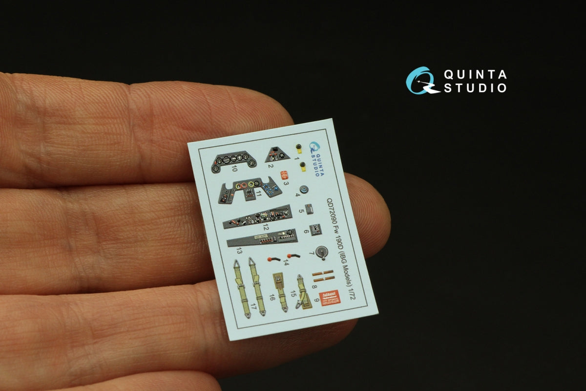 Quinta Studio QD72090 Fw 190D 3D-Printed &amp;amp; coloured Interior on decal paper (IBG models) 1/72 – Bild 5