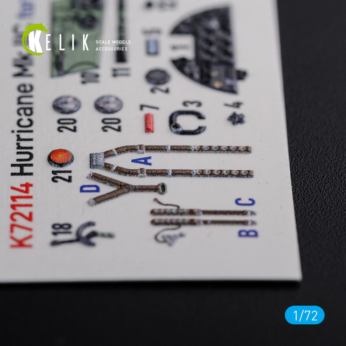 KELIK K72114 Hurricane Mk IIC interior 3D decals for Arma Hobby kit 1/72 – Bild 4